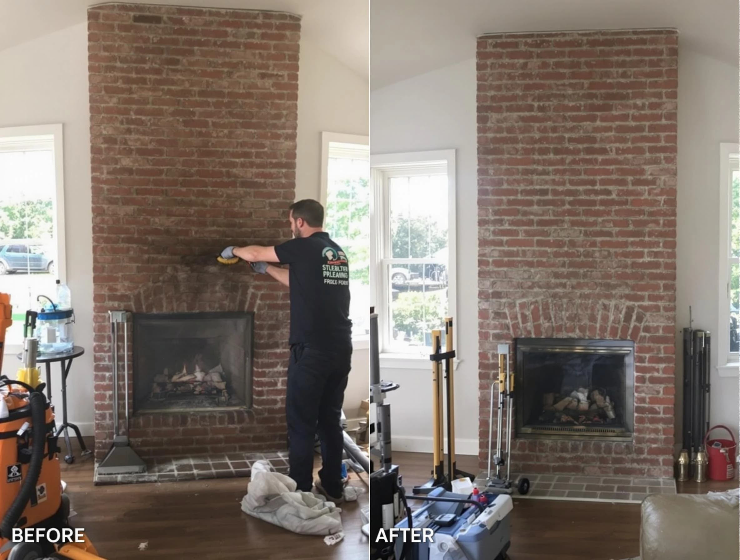 Finished chimney sweeping service by Fairburn Chimney Sweep in Fairburn, GA