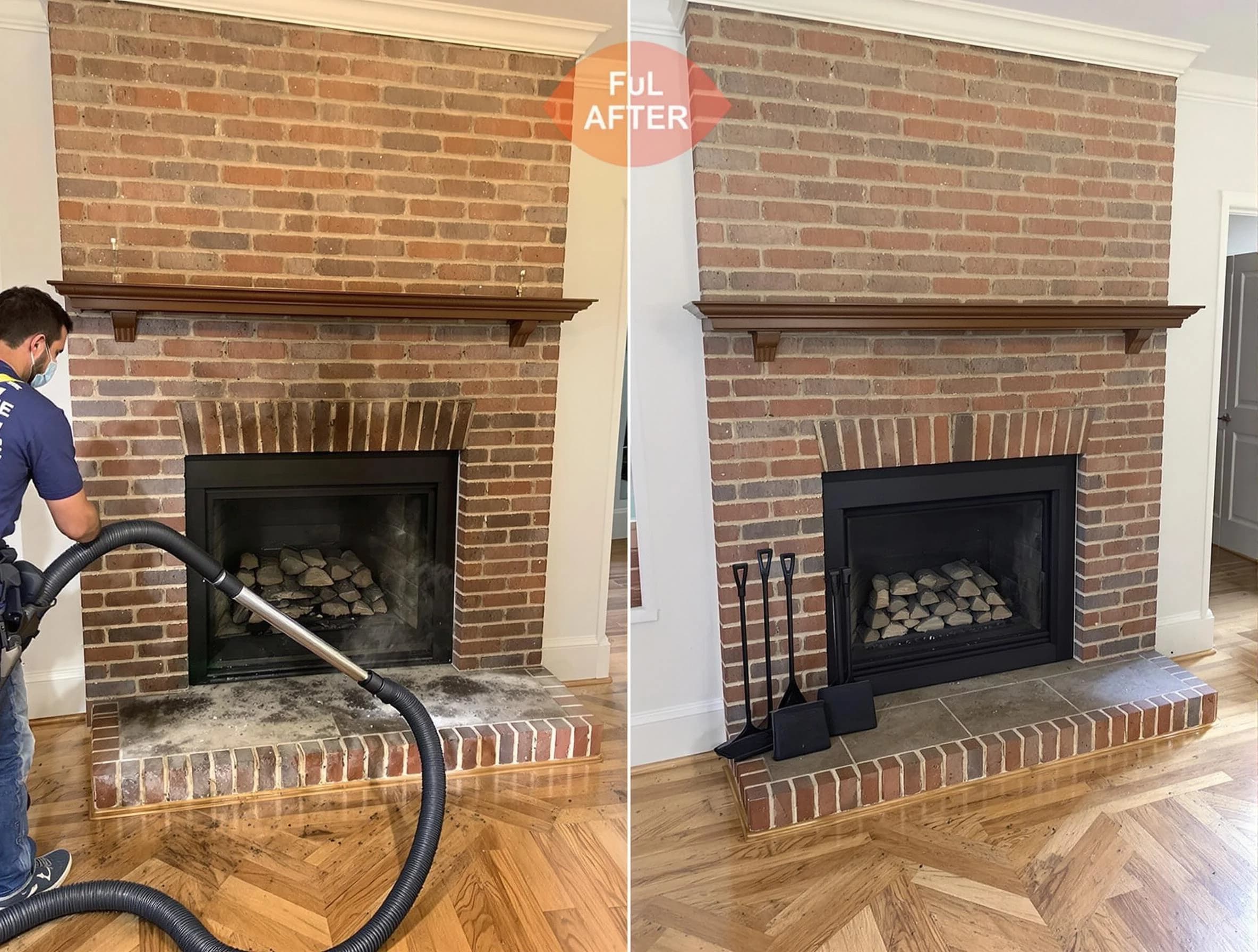 Fairburn Chimney Sweep carefully sanitizing a fireplace in Fairburn, GA