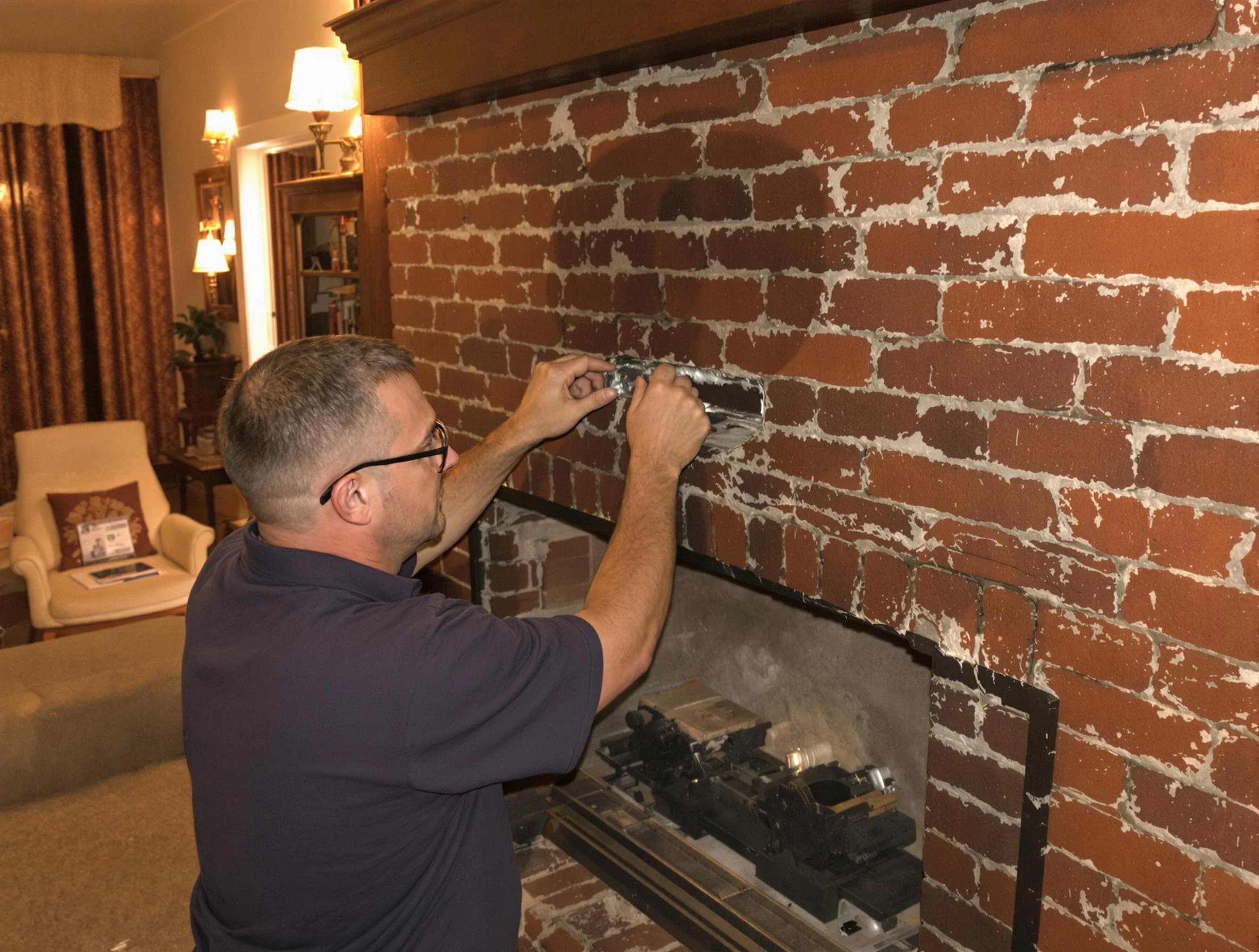 Fairburn Chimney Sweep expert fixing a fireplace in Fairburn, GA