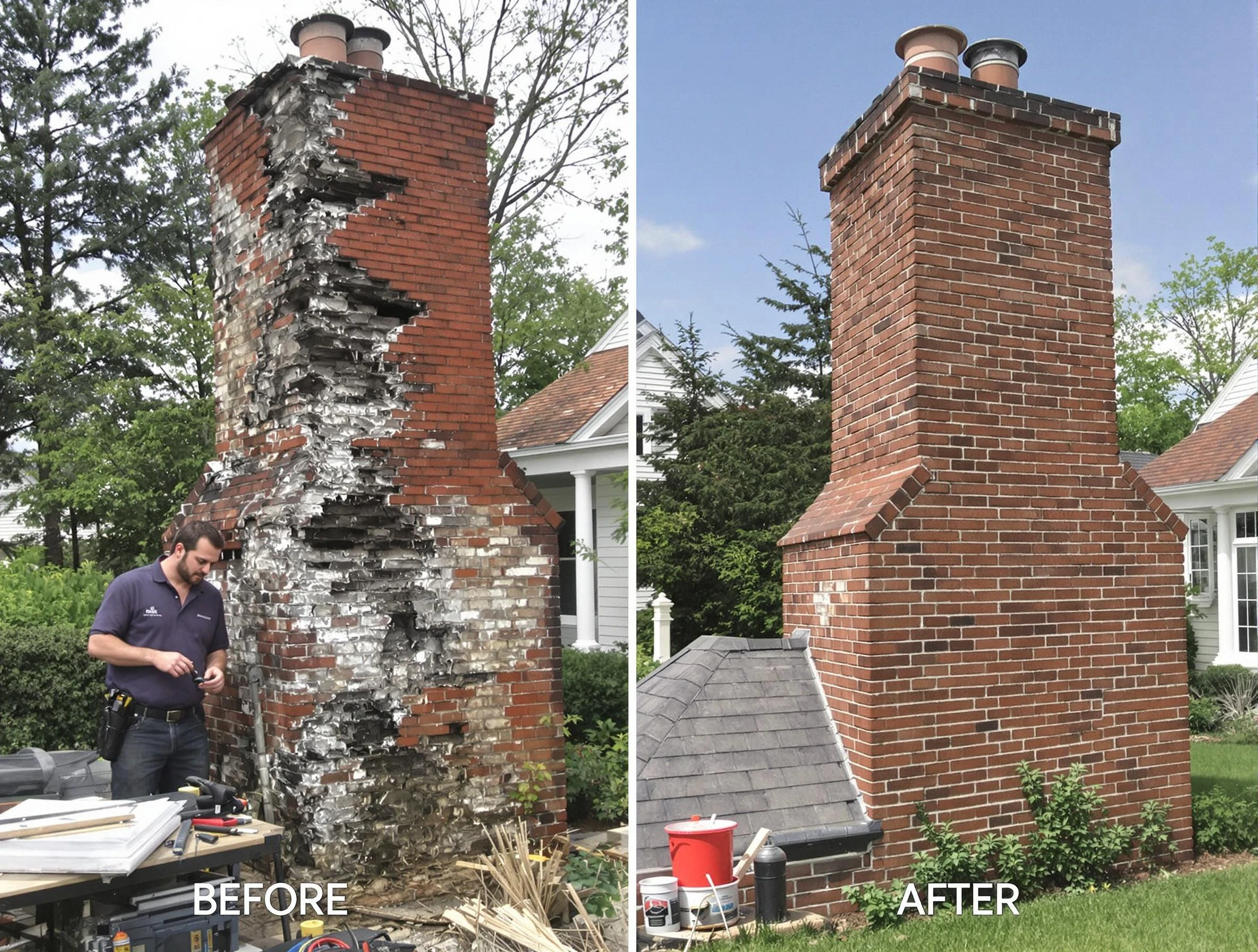 Fairburn Chimney Sweep performing a full chimney restoration in Fairburn, GA
