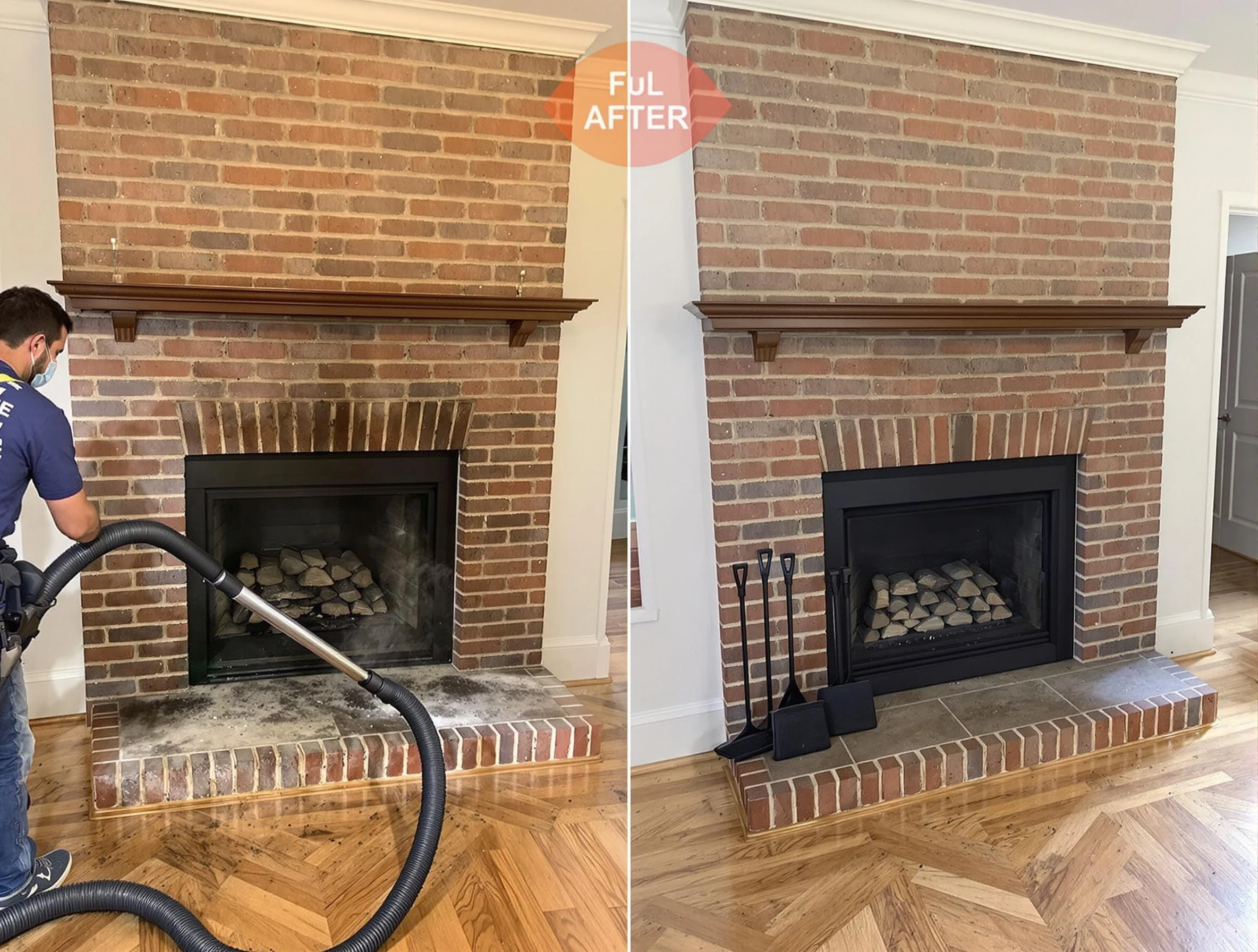Fairburn Chimney Sweep carefully sanitizing a fireplace in Fairburn, GA
