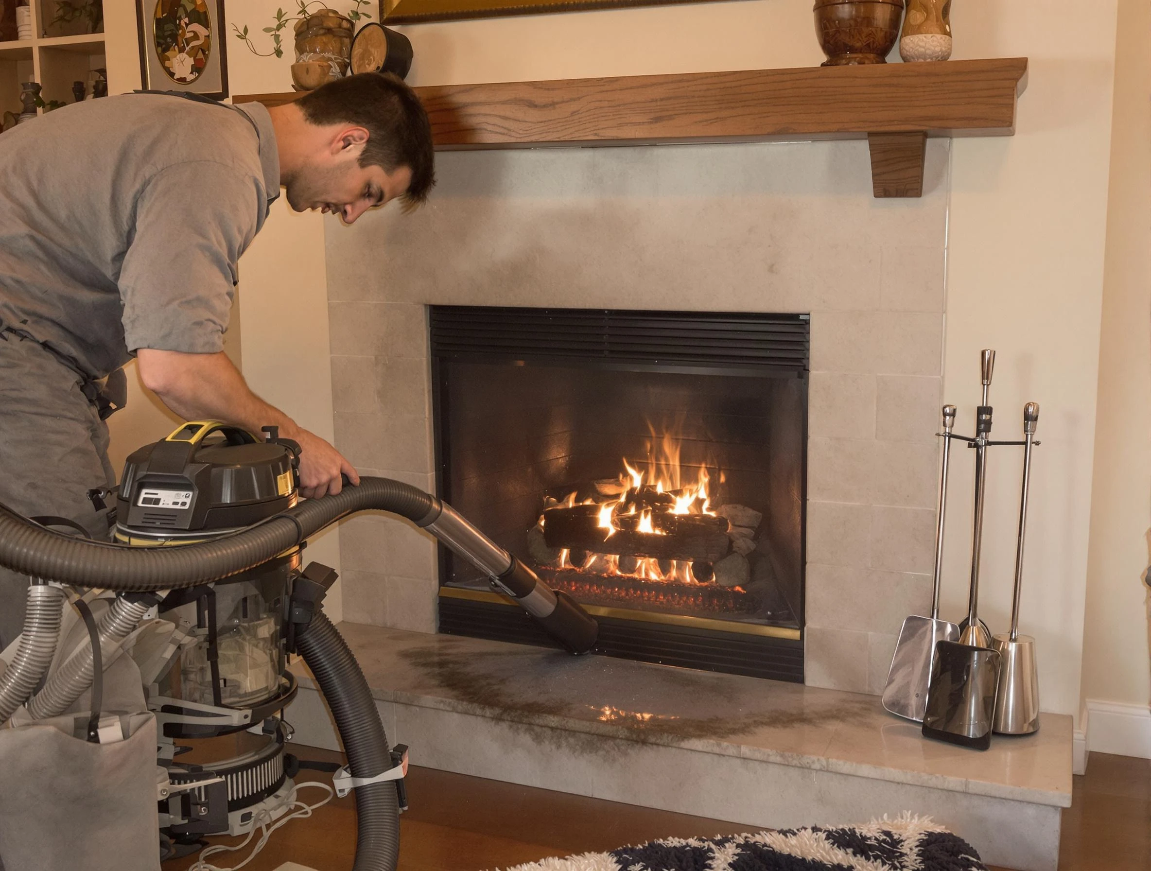 Routine fireplace upkeep by Fairburn Chimney Sweep in Fairburn, GA