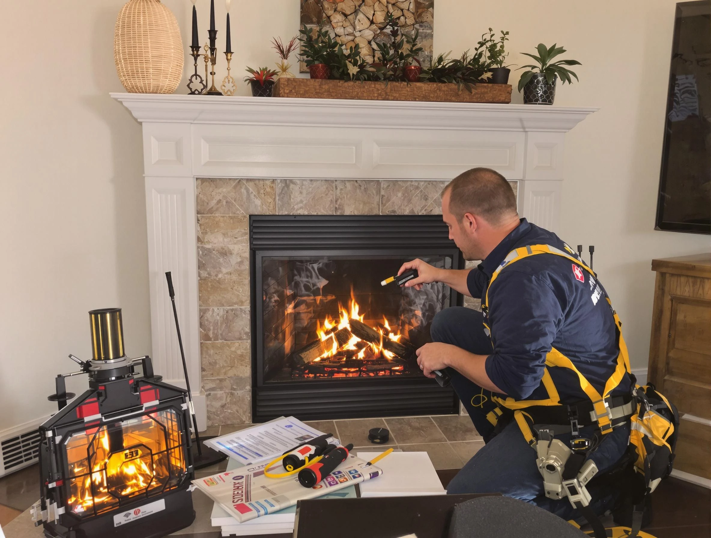 Safety-focused fireplace inspection by Fairburn Chimney Sweep in Fairburn, GA